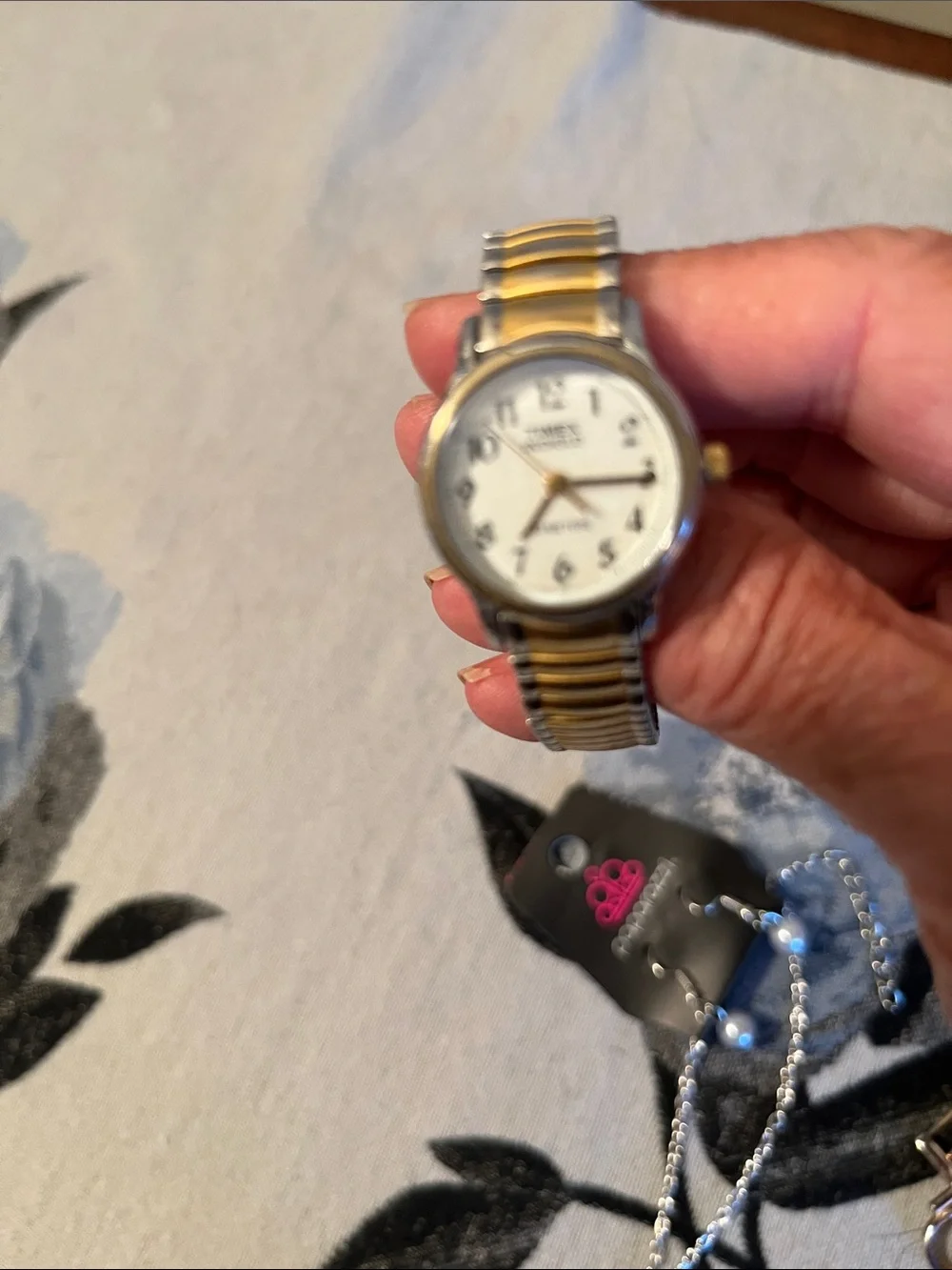 Timex Two-Tone Silver and Gold Women’s Analog Watch with White Dial